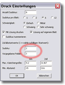 Druck Einstellungen Dialog